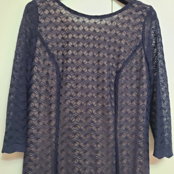 Coastal Grandm Large lace navy shift dress with stretch - Picture 2 of 11